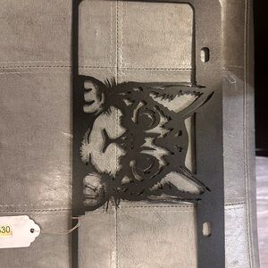 Black Cat Metal License Plate Frame